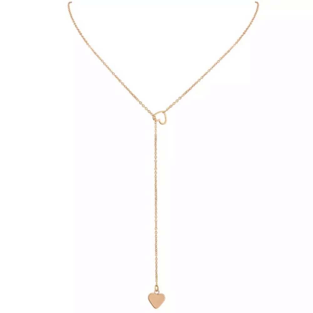NEW!๐๐๐GOLDEN๐HEARTS๐LONG Y๐NECKLACE LAYERED - Picture 5 of 16